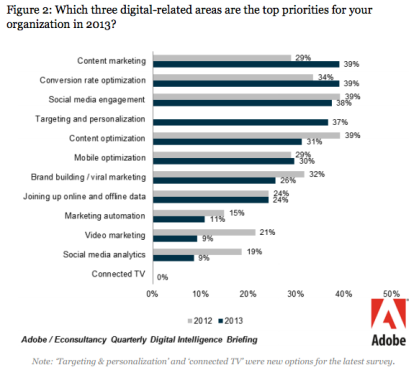 Top Digital Marketing Activities 2013